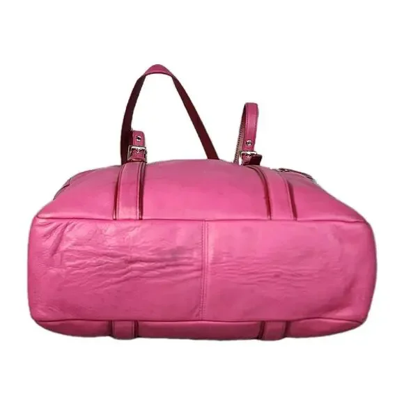 Vintage Coach Tote Bag Pink Leather D05Q-5182 Double Strap Shoulder Bag Rare - Picture 5 of 16